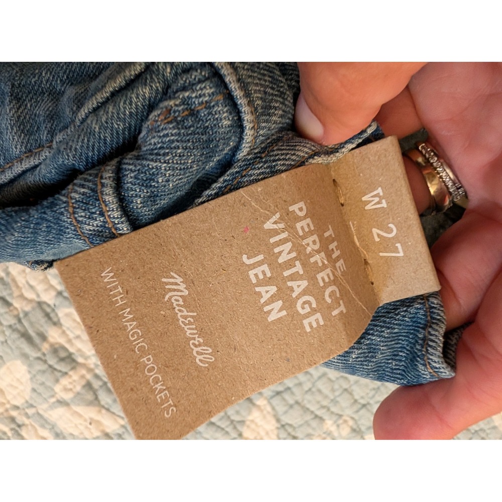 Madewell The Perfect Vintage Jean High Rise Tapered Raw Hem AF691 Blue 27 NEW - Picture 9 of 11